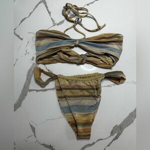 Skatie Striped Bikini Set Dazed
